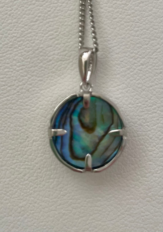 Abalone pearl 12mm with findings (silver)
