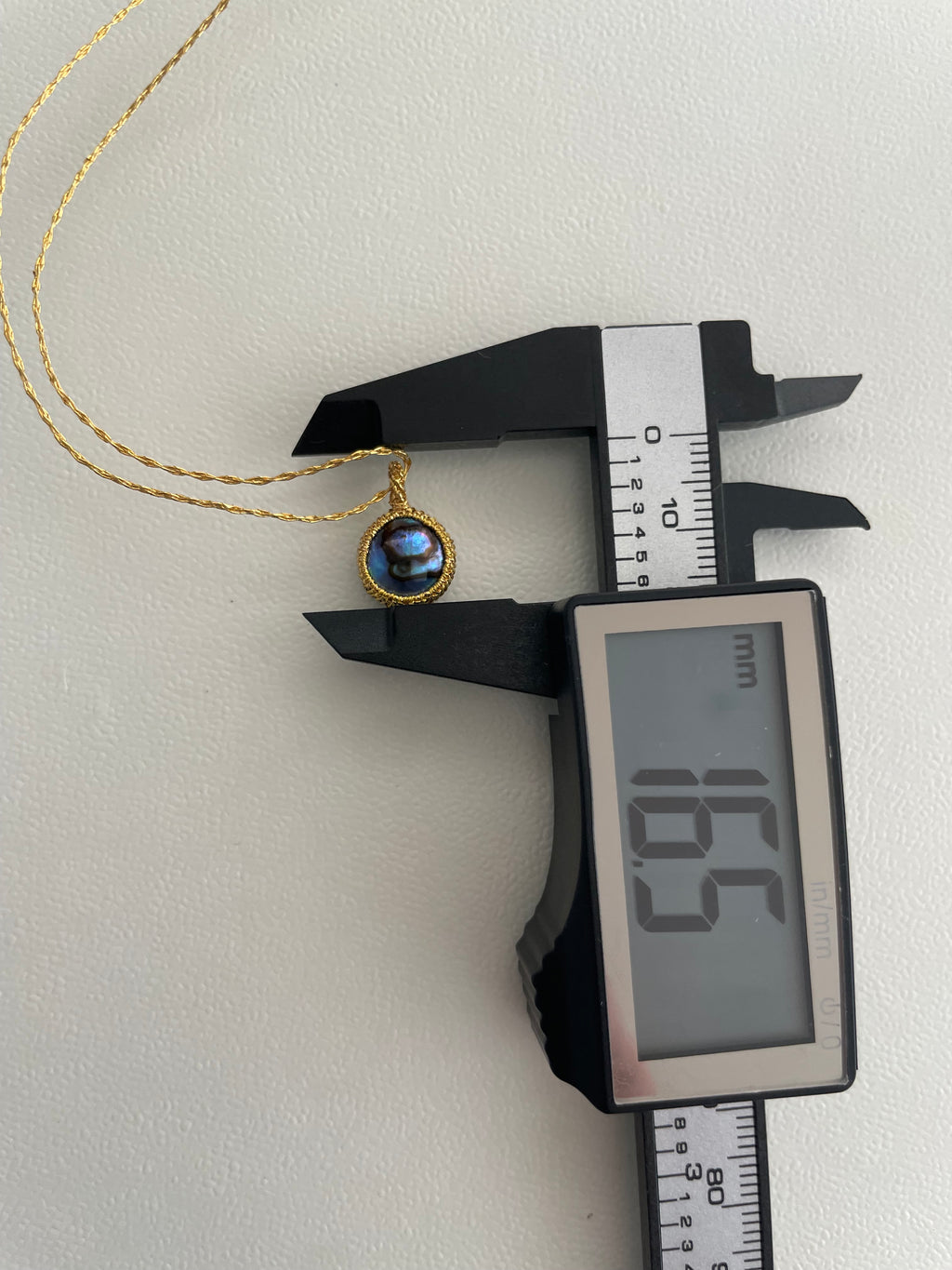 マクラメ編み アバロンパール ペンダントネックレス 9mm BG・N等級