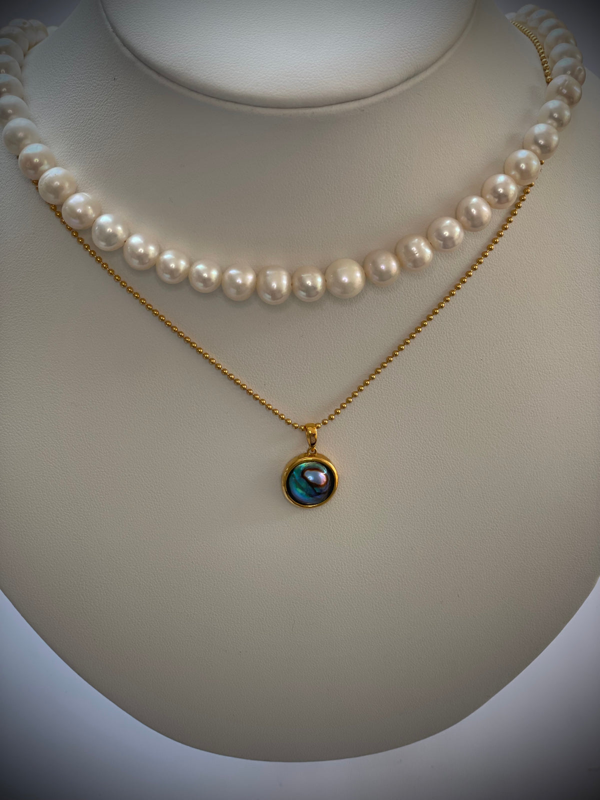 アバロンパール ペンダントトップ 12mm GB Unique Grade（U）｜シルバー・個体No.05
