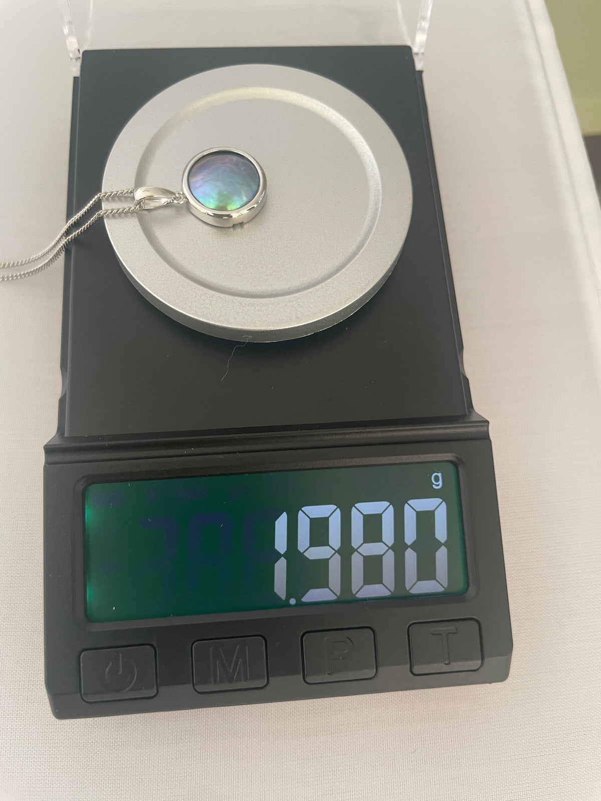 Abalone pearl 12mm with findings (silver)