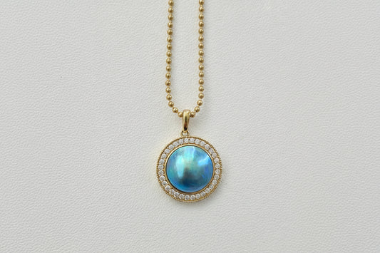 Abalone 12mm Zirconia Surround (Gold)
