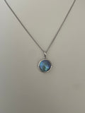 Abalone pearl 12mm with findings (silver)