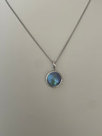 Abalone pearl 12mm with findings (silver)