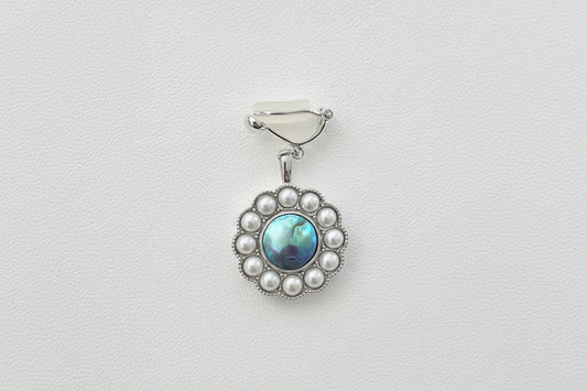 Avalon pearl, 9mm, with baby pearls (silver)
