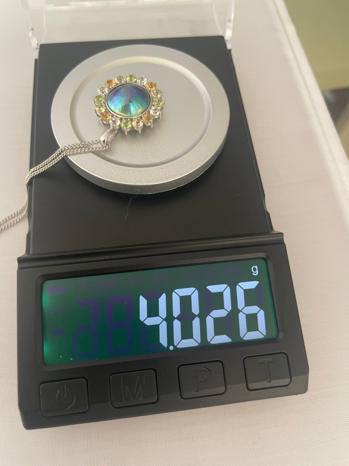 アバロンパール ペンダントトップ 12mm BG Unique Grade（U）｜カラーストーン・シルバー・個体No.12