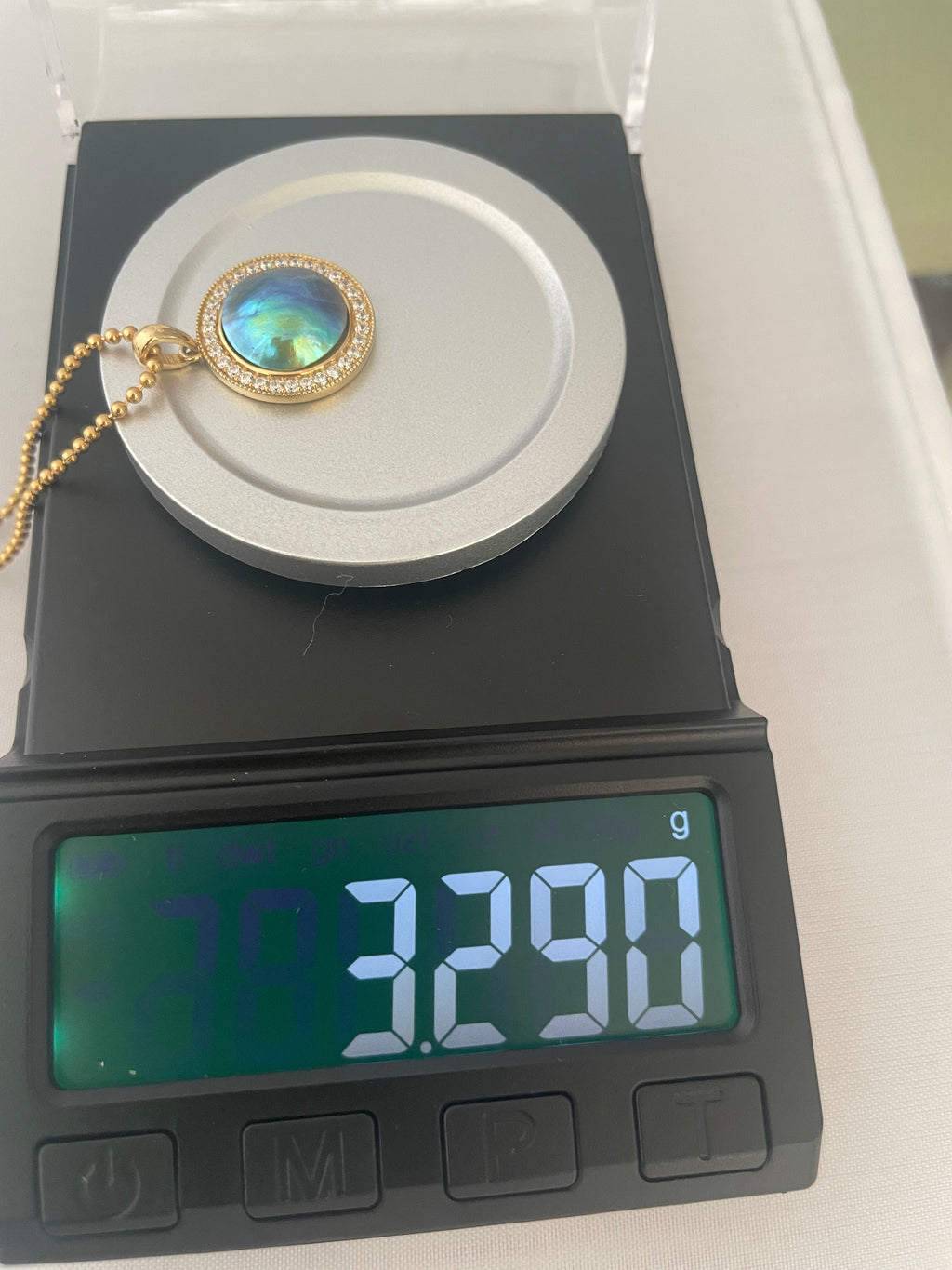 アバロンパール ペンダントトップ 12mm GB Natural Grade（N）｜ジルコニア・シルバー・個体No.14