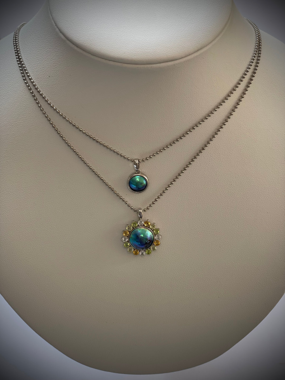 アバロンパール ペンダントトップ 12mm BG Unique Grade（U）｜カラーストーン・シルバー・個体No.12