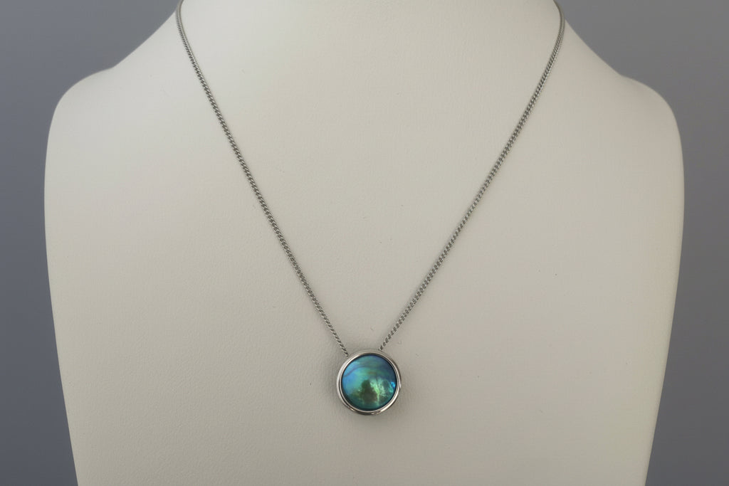 アバロンパール ペンダントトップ 12mm BG Unique Grade（U）｜シルバー・個体No.01
