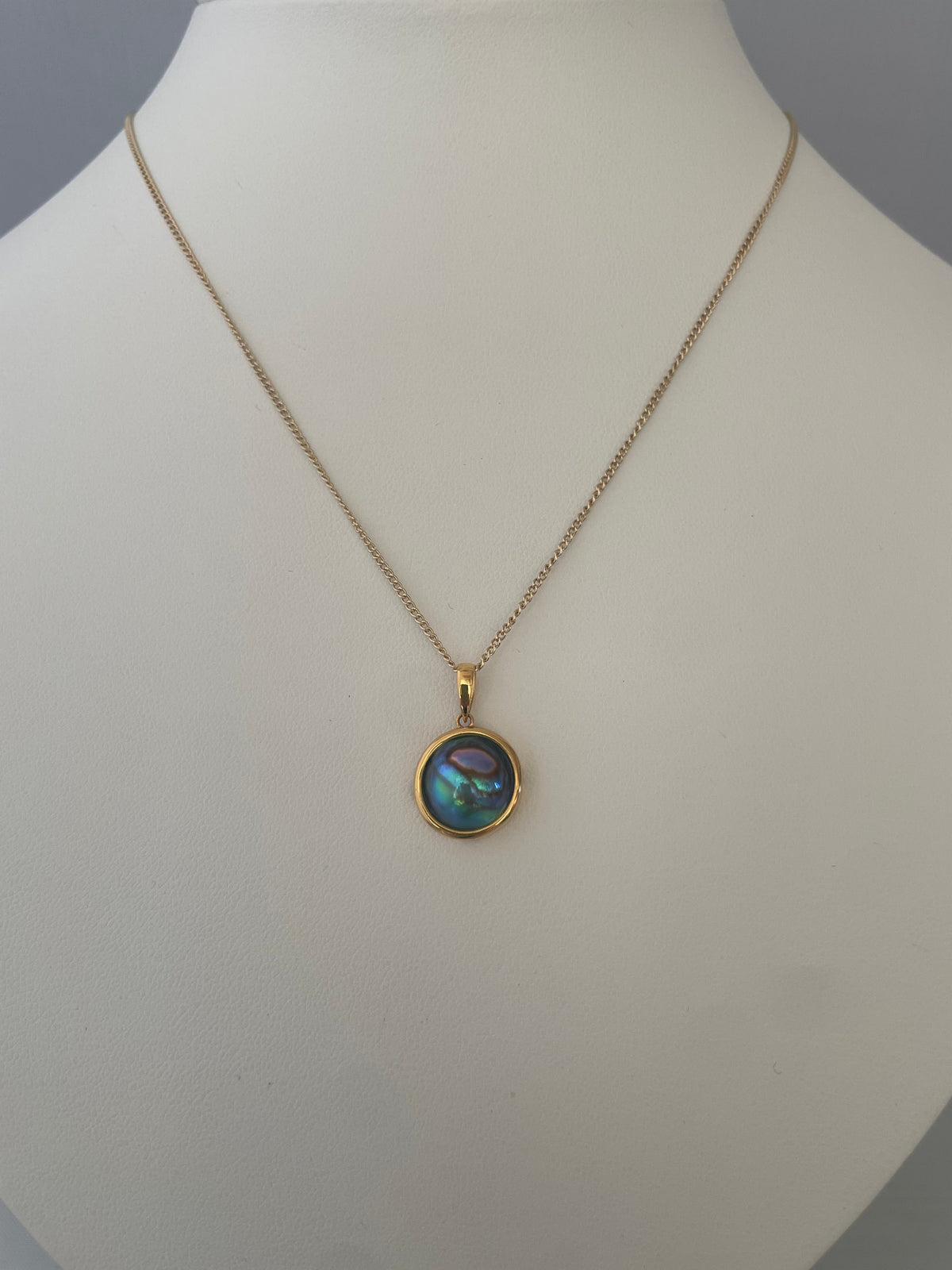 アバロンパール ペンダントトップ 12mm GB Unique Grade（U）｜シルバー・個体No.05