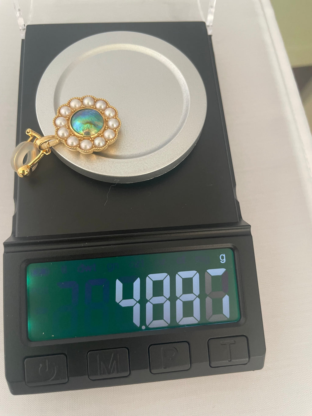 アバロンパール イヤリング・ペンダント兼用 9mm GB Unique Grade（U）｜ベビーパール・シルバー・個体No.16