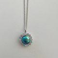 Abalone Pearl 12mm with Color Stone Surround B (Pink Tourmaline, Blue Topaz, Sky Blue Topaz, Citrine White)